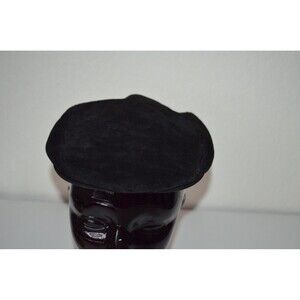 Lake of the Isles Flat Cap Mens S Genuine Suede Black Ivy Driving Vintage Hat